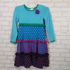 Hanna Andersson  multi-colored ruffled dress 130
